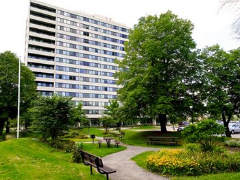 Ample green landscaping and nature trails